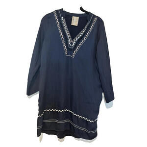 Anthropologie Dolan boho blue long sleeve blouse oversized XS V neck #1780